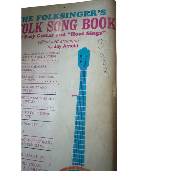 VTG Folksinger’s Folk Song Book East Guitar Hoot Sings Jay Arnold Chord Playing - Picture 2 of 7